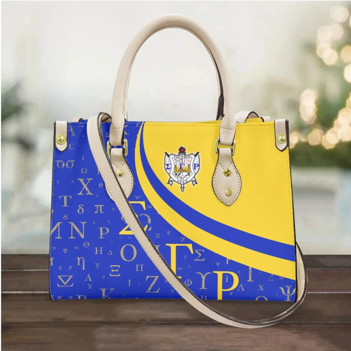 Sigma Gamma Rho PU Leather Handbag Fashion Top-handle Travel Party Vintage Cross Body Bags Female Clutch Small Messenger Tote