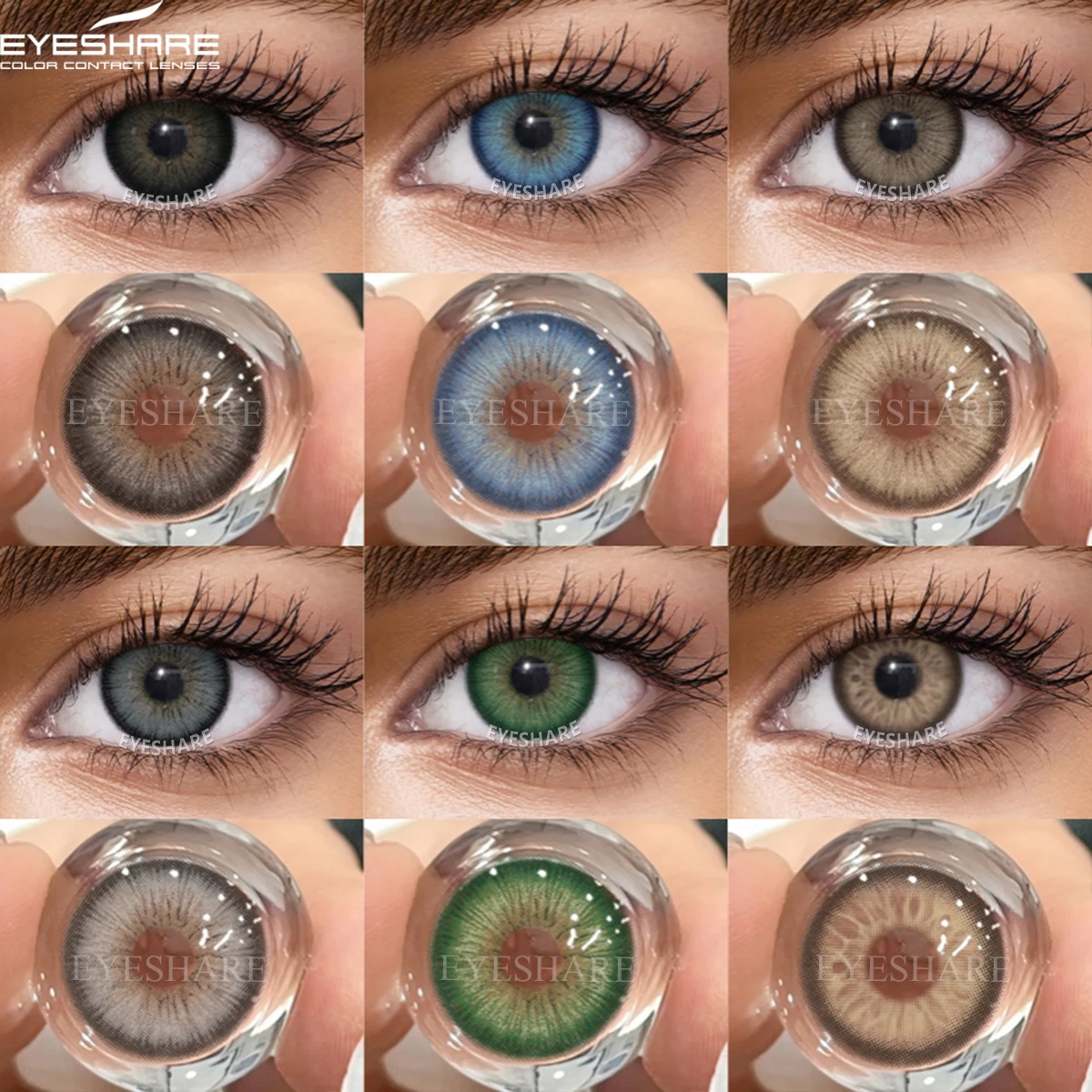EYESHARE 2 Stück farbige Kontaktlinsen, natürlicher Look, braune Augenlinsen, graue kontaktblaue Linsen, schnelle Lieferung, grüne Augenlinsen