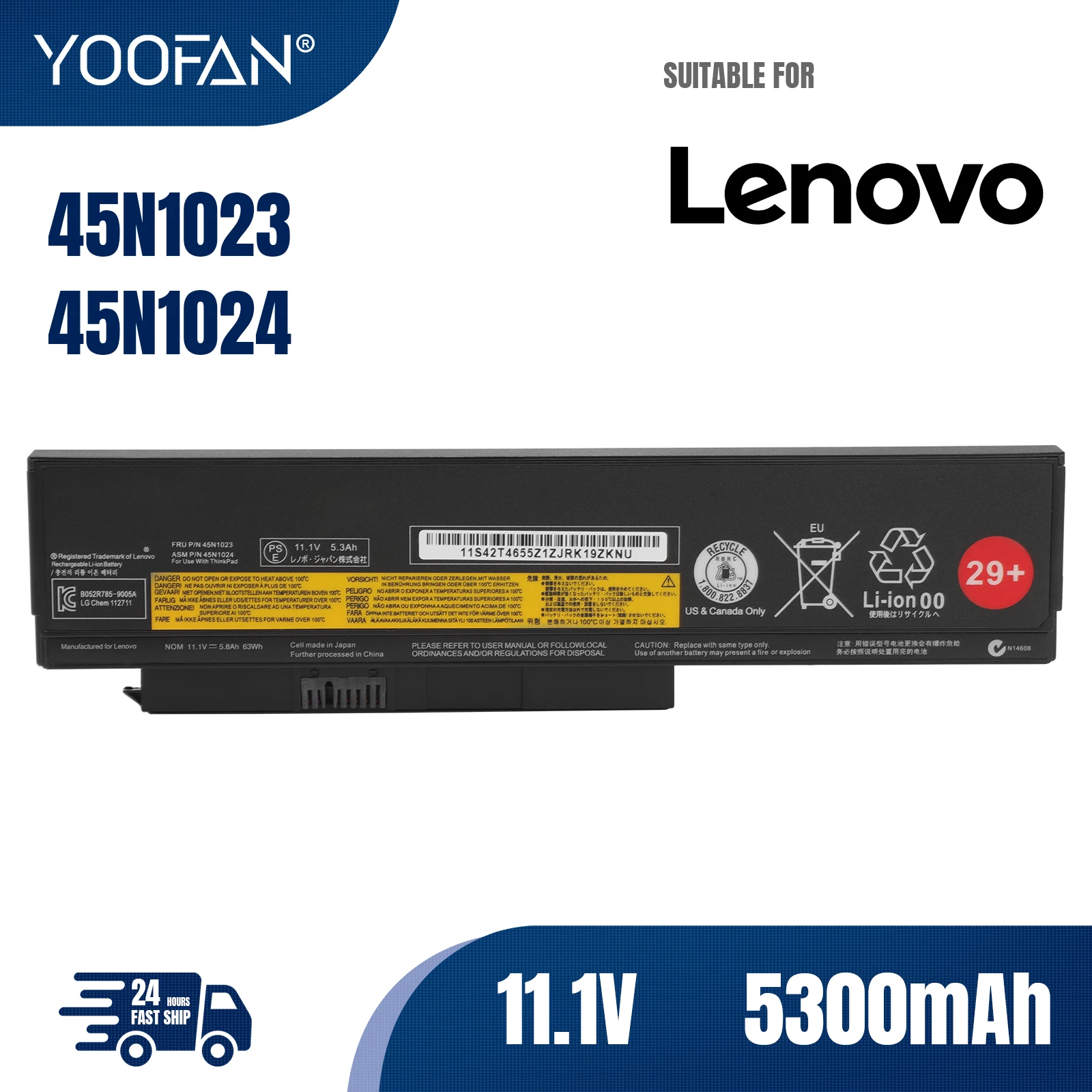 

YOOFAN 11.1V 63W X220 Battery For Lenovo X220i X220S 45N1023 45N1024 42T4863 42T4864 42Y4868 42Y4874 ASM 42T4904 FRU 42T4903