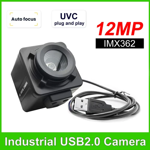 Imagen 1 del producto Cámara web USB Industrial 12MP IMX362/4K IMX179 Mini cámara Usb de Metal con enfoque automático sin lente de distorsión para reuniones de enseñanza de vídeo en vivo