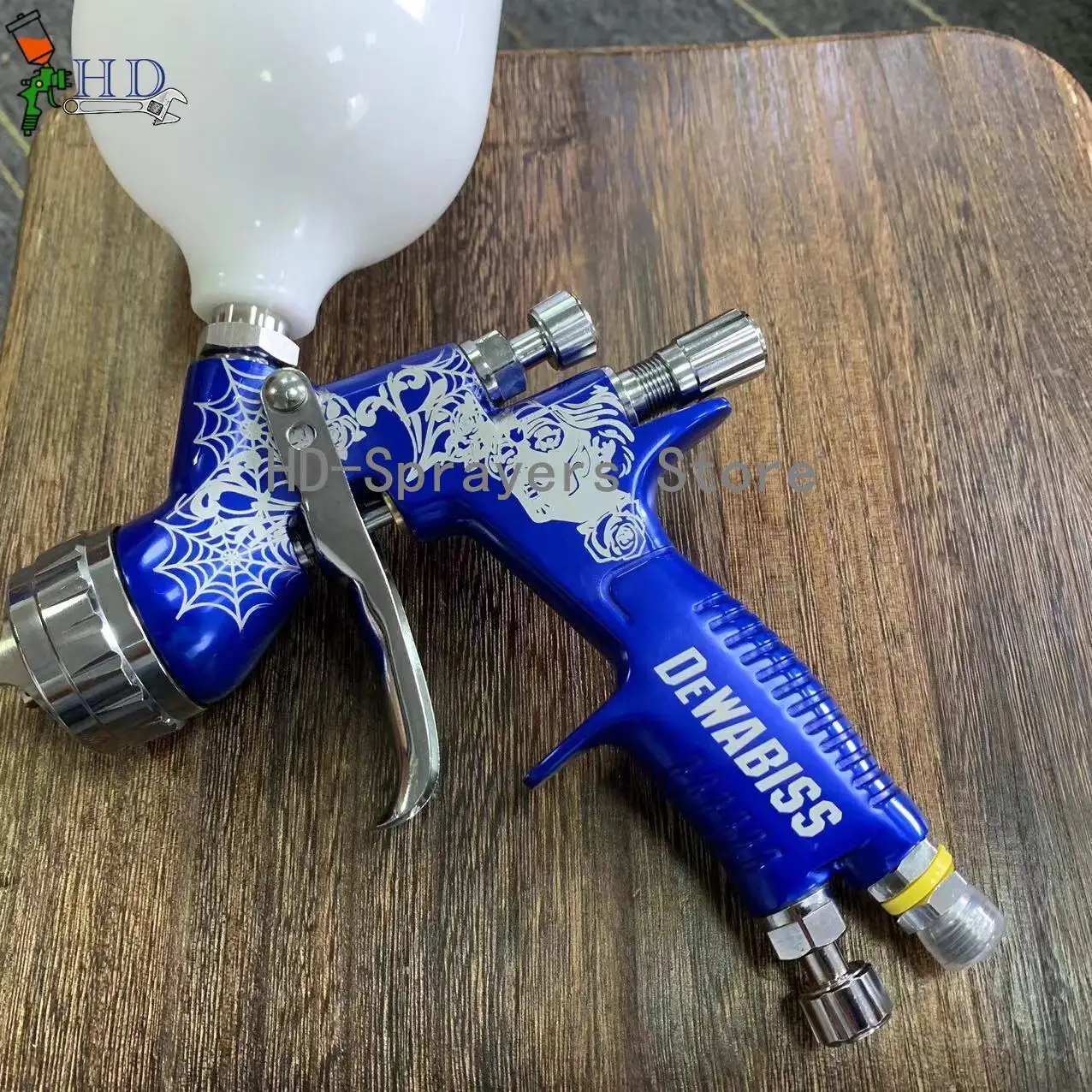 Blue spider Spray Gun TE20 1.3mm Nozzle 600ml cup HVLP Car Paint Tool Pistol Varnish and primer