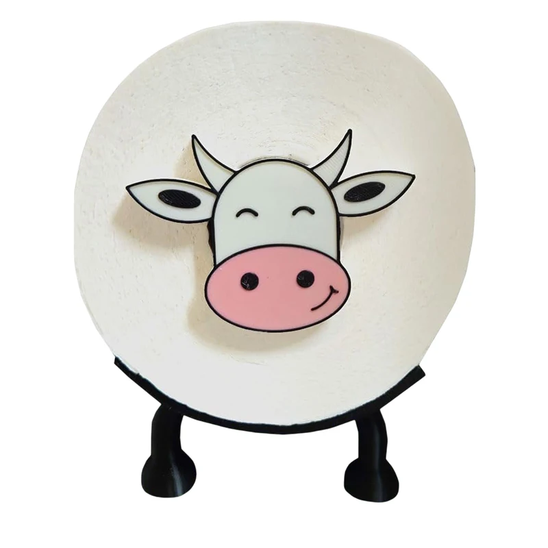 Dairy Cow Toilet Roll Holder 3D Printed Cow Tissue Paper Storage Shelf Stackable Funny Toilet Paper Holder Home Bathroom Decor