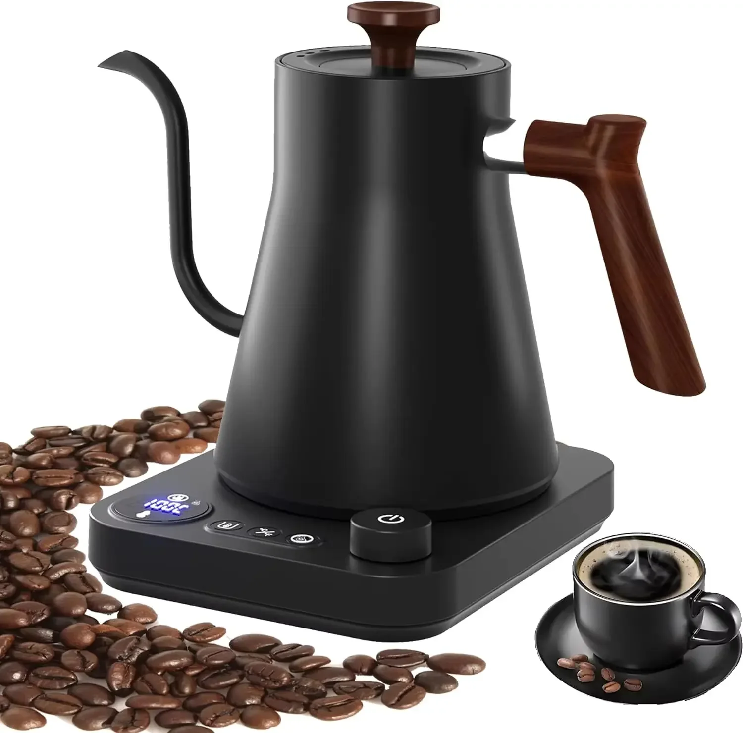 

Electric Kettle 900ml Gooseneck Hand Brew Coffee Pot 24 Hours Thermal Insulation Smart Teapot 1200W Rapid Heating Kettle