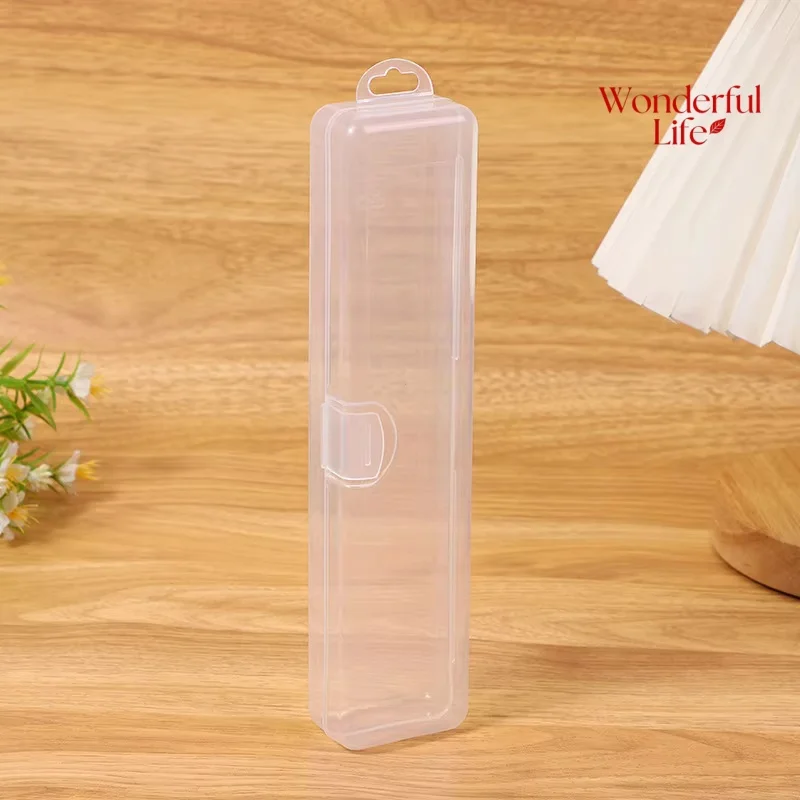 Transparent Plastic Portable Makeup Brush Organizer Eyebrow Pencil Transparent With Cover Storage Box Accessories Brush Eyebrow
