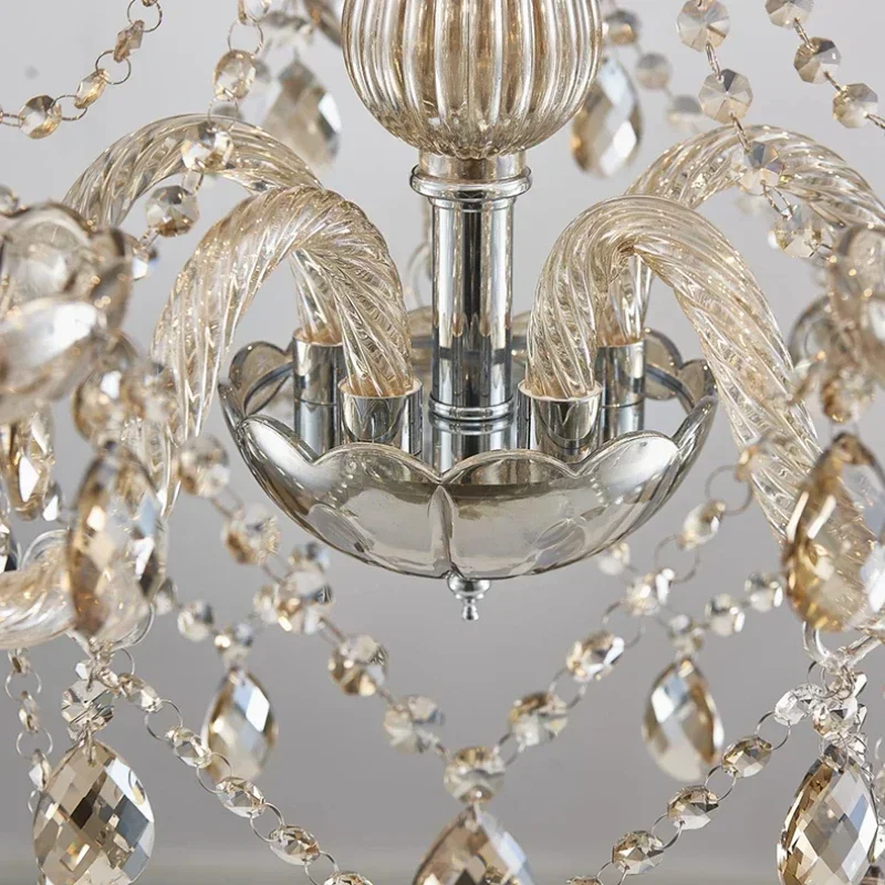 

Crystal Chandeliers Europe Luxury Chandelier Lights Home Decor Loft Living Dining Room Kitchen Pendant Indoor Lighting Fixture