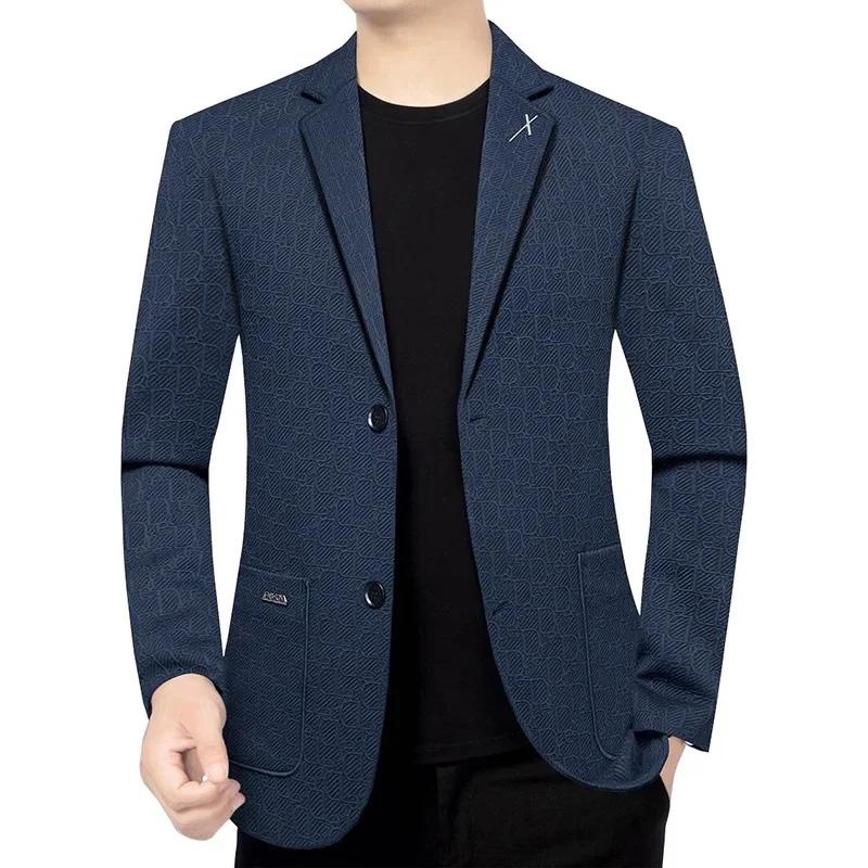 New Spring Men Luxurious Black Blazers Jackets Man Formal Wear Business Casual Suit Coats Quality Male Blazers Men\'s Clothing 4X