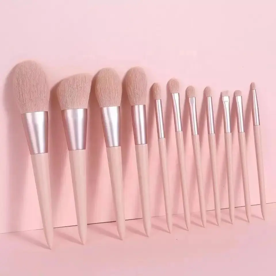 Set di pennelli per trucco ultra morbidi da 12 pezzi per principianti, kit ombretto e fard in polvere tutto in uno, strumenti cosmetici essenziali
