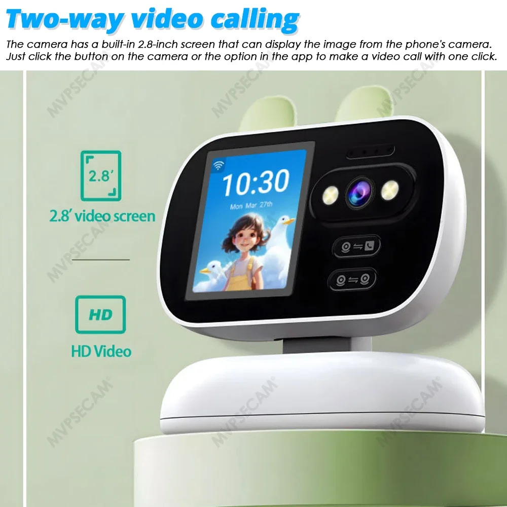 5mp WiFi PTZ Security Camera Color Night Vision Indoor Home Video Call Baby Monitor Cam Auto Tracking Mini Surveillance Camera