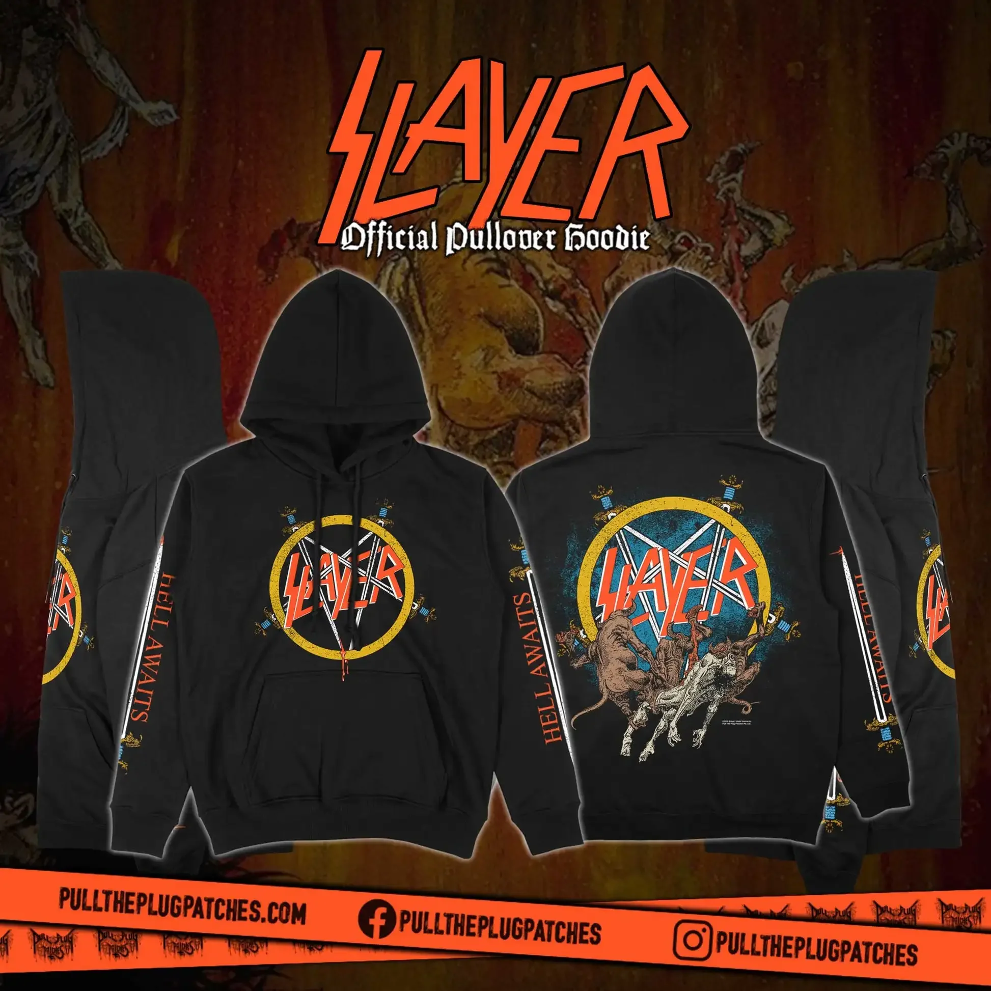 Slayer Pullover Hoody Hell Awaits &Show No Mercy Men Women Oversized Hoodies Heavy Metal Band Sweatshirts Female Male Clothing