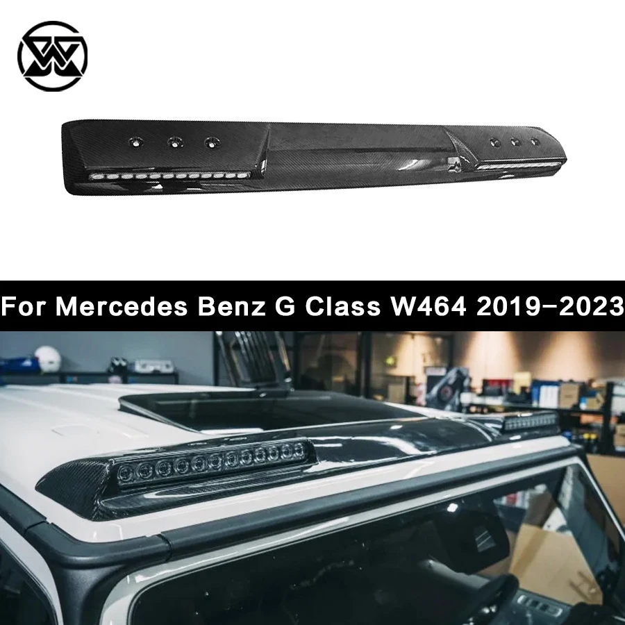 Dry Carbon Fiber Front Roof Spoiler Tail Wing For Mercedes Benz G Class W464 G350 G500 G550 G53 G63 With Light Refits Top Wing