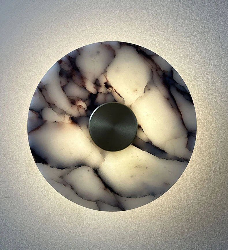 Art Wall Light Stone Gold Metal