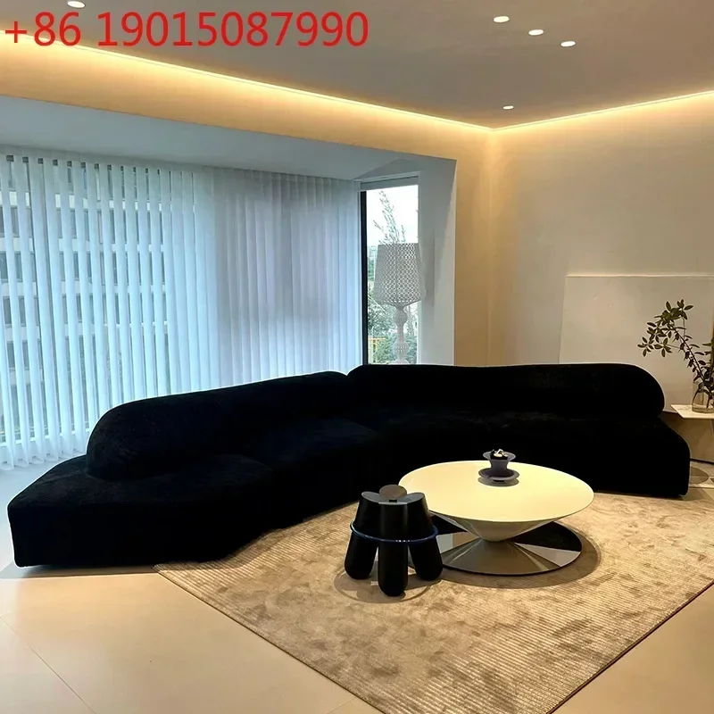 Nordic Italian Living Room Sofas Black Modern Designer Daybed Lounges Sofas Recliner Luxury Wooden Canape Salon Home Furniture