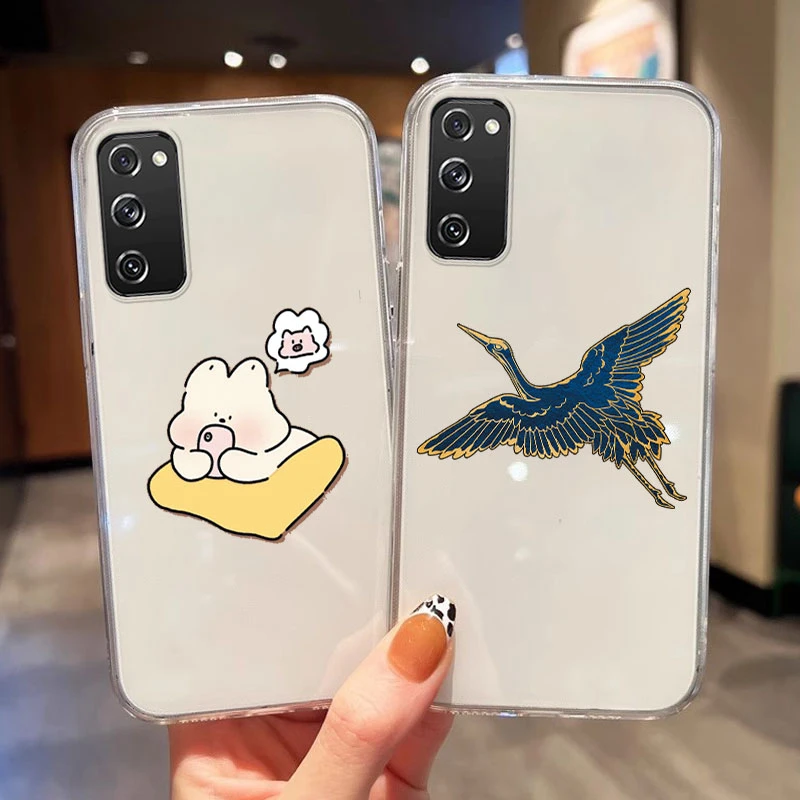 Прозрачный черный чехол для телефона Samsung Galaxy A30S A50S A50 A70 A81 S20 5G S20 Plus FE Ultra Note 10 Pro 10 Lite 20 Ultra Cat Dog