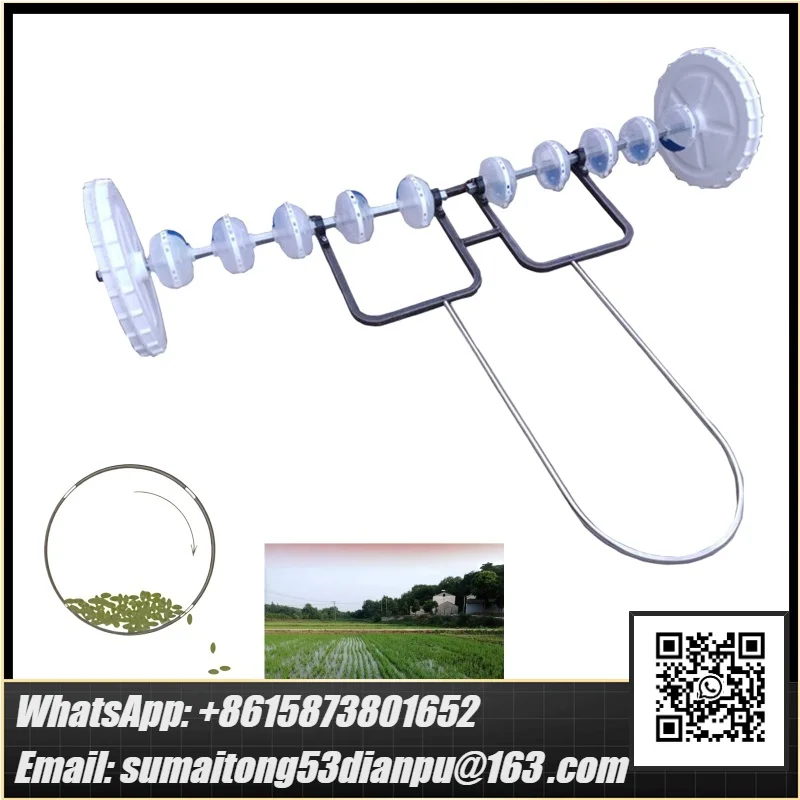 8/10/12 Row Manual Rice Planter Seeder with Gearbox Core Components Direct Paddy Seeding Long Service Life