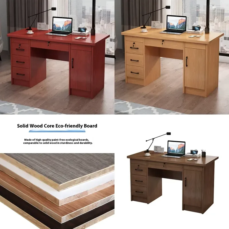 Student Desktop Computer Desk Solid Wood Eco-Friendly Board Extendable Home Writing Desk Drawer