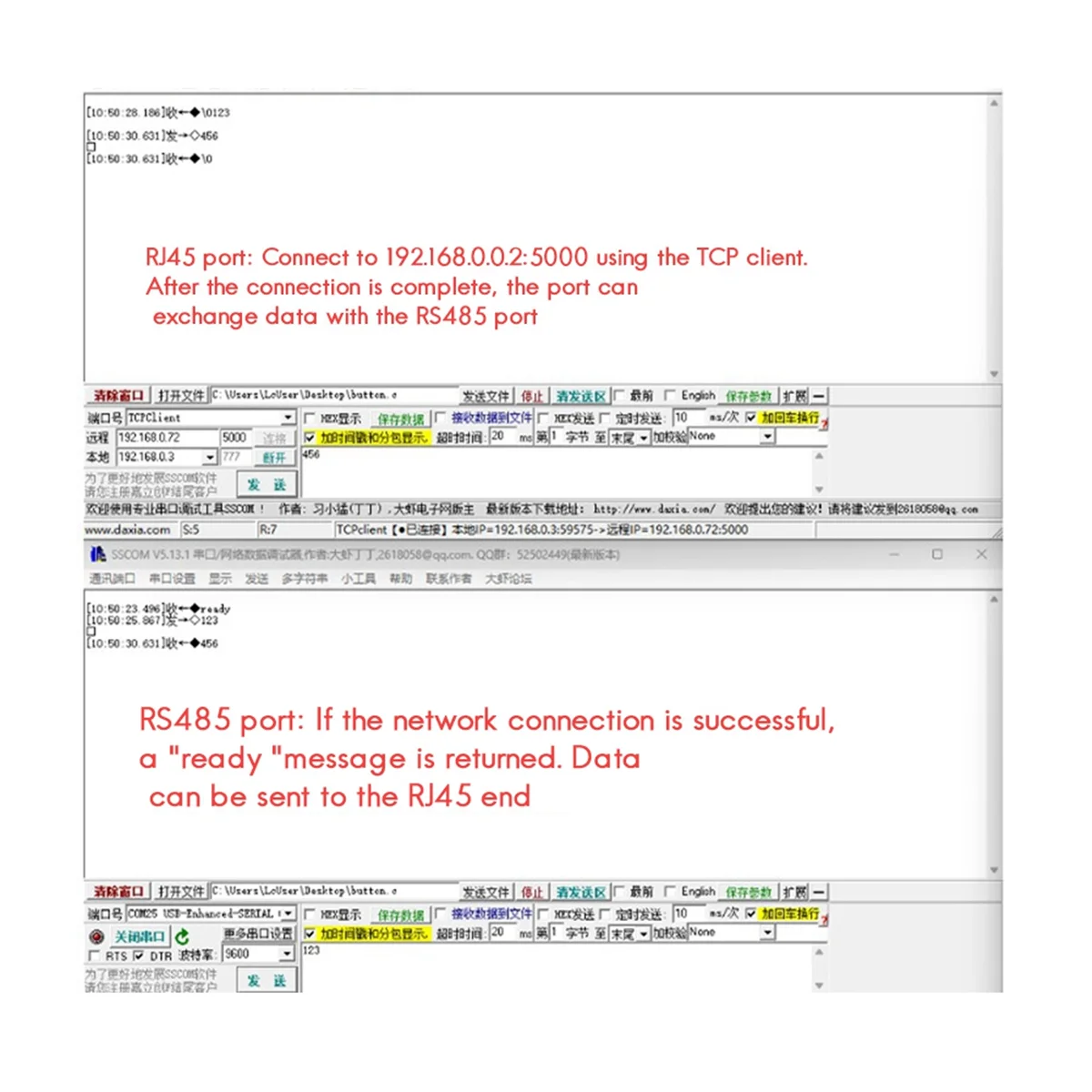 Module RS485 vers Ethernet, Transmission série RS485 vers Ethernet, Module de Communication Portable polyvalent et pratique-AB01