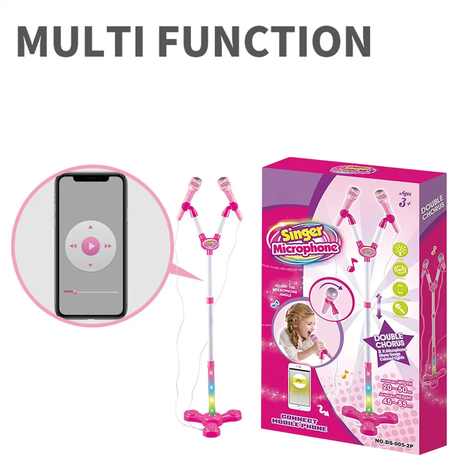子供用マイクスタンド付きカラオケソングマシン楽器おもちゃ脳トレ教育玩具女の子男の子への誕生日プレゼント