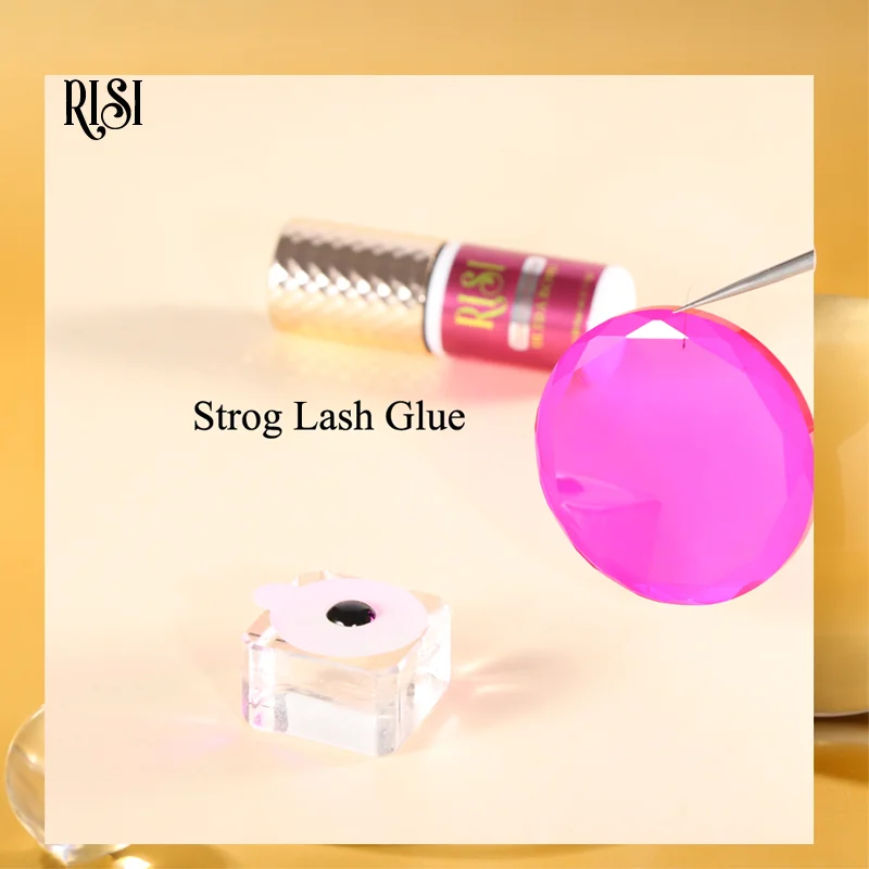 Free RISI Professional Black 7-9 Weeks Ultra Bond Eyelash Glue Fast Drying Strong False Eye Lash Extension Glue Adhesive