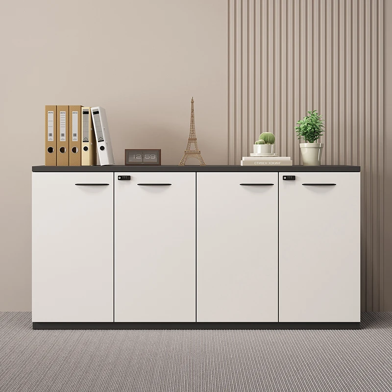 خزانة ملفات مكتبية خشبية للمكتب مع قفل مجمع للتخزين وخزانة ملفات منخفضة وأثاث مكتبي