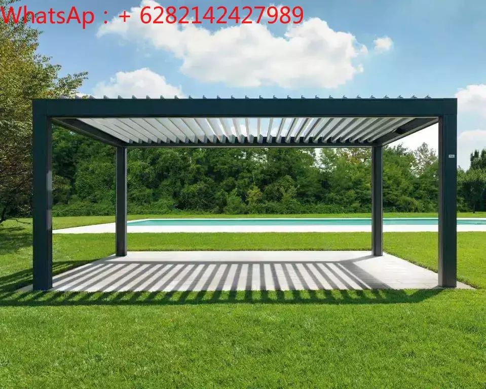 Настраиваемая Водонепроницаемая Садовая Беседка из алюминия для террасы и жалюзи