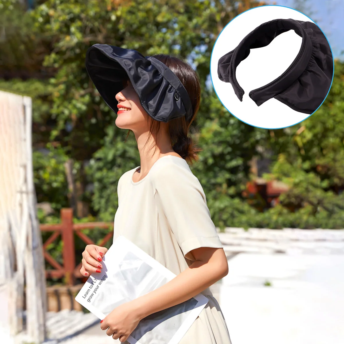 

Shell Hat Women Sun Protection Foldable Lightweight Beach Large Brim Cap Vacation Travel Outdoor Fashion Unique Design