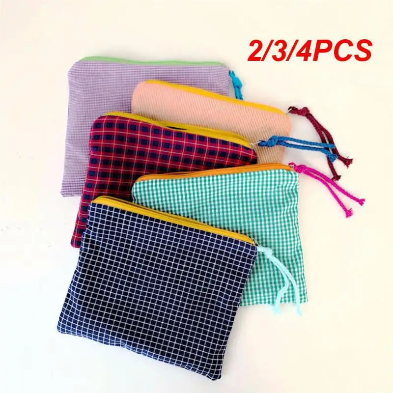 

2/3/4PCS Storage Bag Fashion Large Capacity Cotton Cloth 22x17cm Home Accessories Zipper Pouch Portable Simple Storage Tools