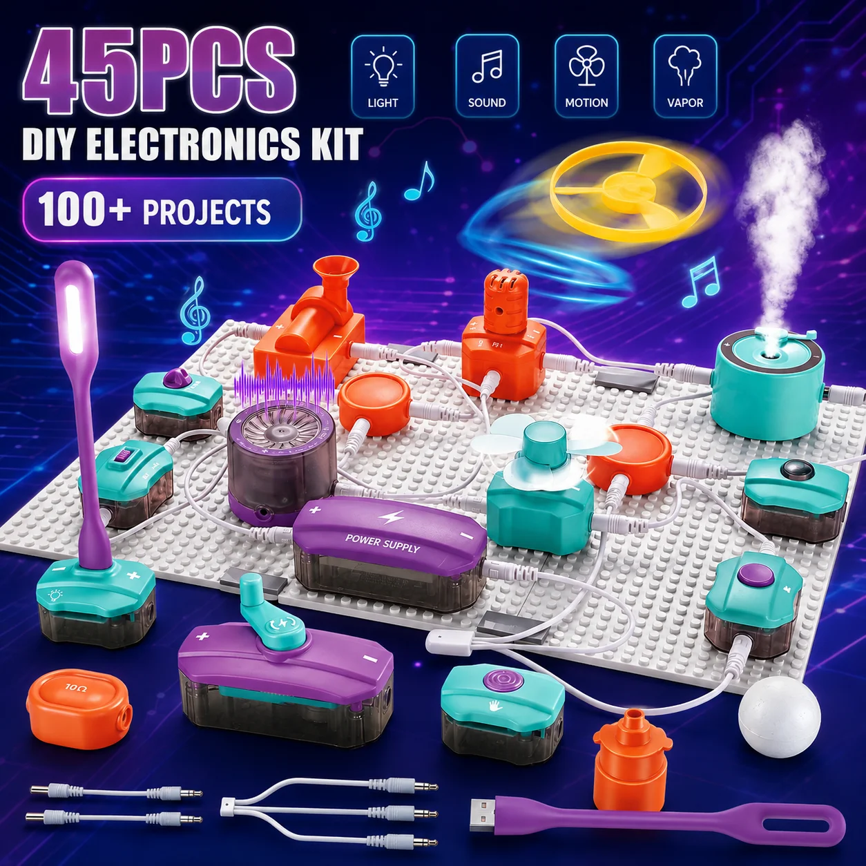 Electronic Building Blocks Stem Kit - 電子ブロック STEM回路キット DIY科学実験 教育玩具 物理学学習キット 子供向け