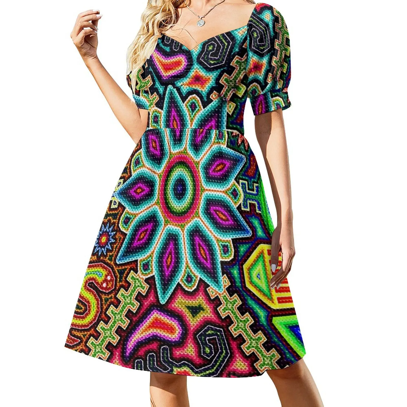 

Huichol Art Mexico Sleeveless Dress dresses for womens 2023 evening dress women