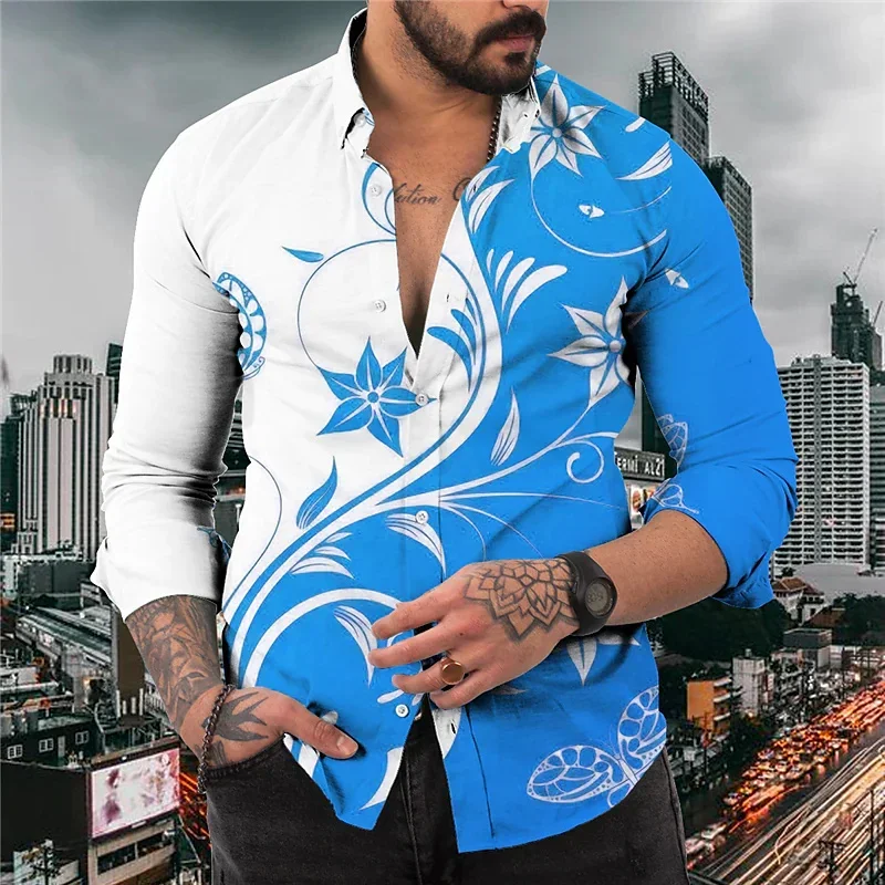 

Men's Shirt Creative Pattern Lapel Long Sleeve Suit Shirt Fashion Casual Soft Comfortable Breathable Material 2023 New Hot Sale