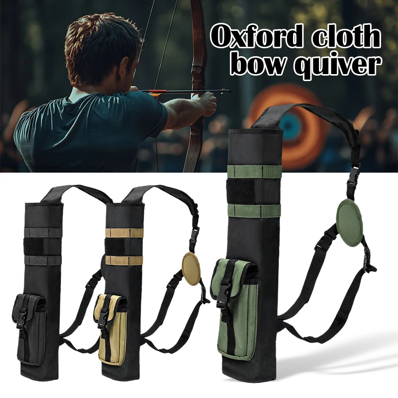 Archery Lightweight Back Arrow Quiver Dual Use Foldable Hip Arrows Bag Compact with Pocket Hanged Portable Arrow