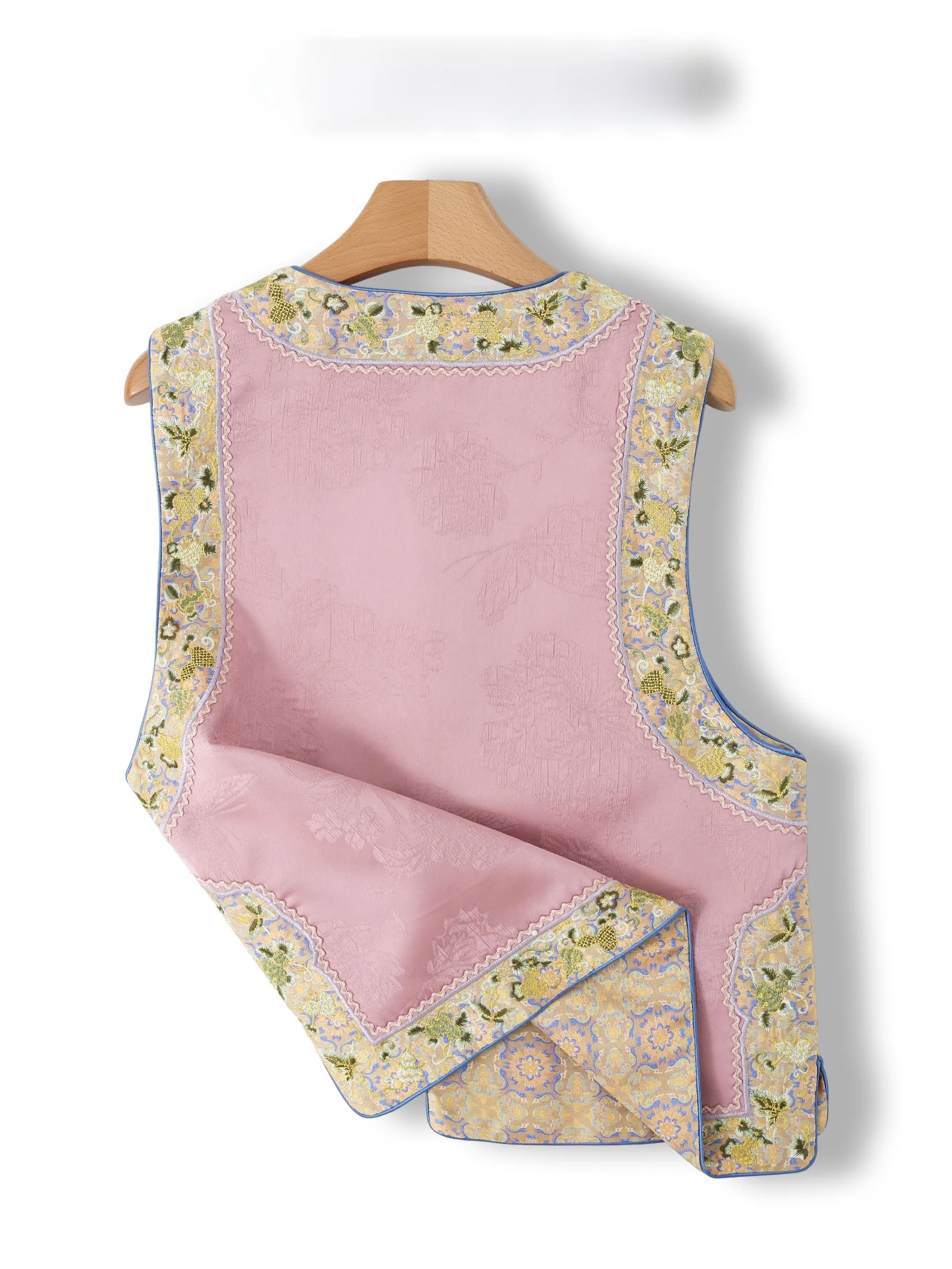 Retro Improved Hanfu Tang Costume Women's Vest New Chinese Style National Trend Button Design Satin Fabric Embroidery Decor