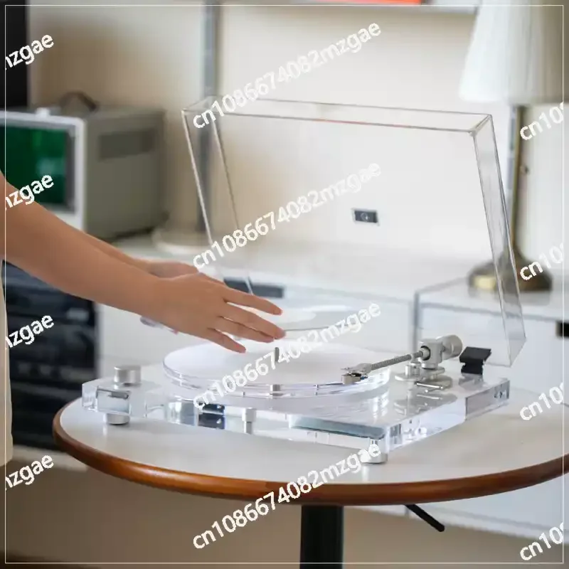 

Phonograph/Dust Cover Modern Acrylic Transparent Phonograph 33/45RPM Rotary Phonograph