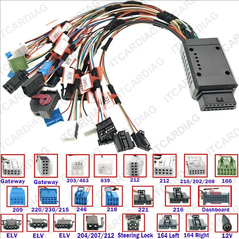 Full Function ELV Lock Test Platform Cable For Mercedes-Benz All Key Lost Support VVDI Large Panel Multifunction Wiring Harness