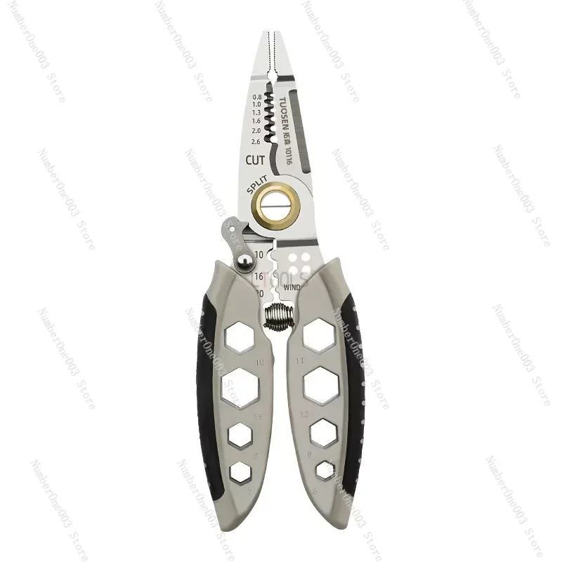 7in Multipurpose Wire Stripper Professional Tool Electrician Crimpe Pliers for Wire Cutting Stripping Pressing Cable Hand Tool