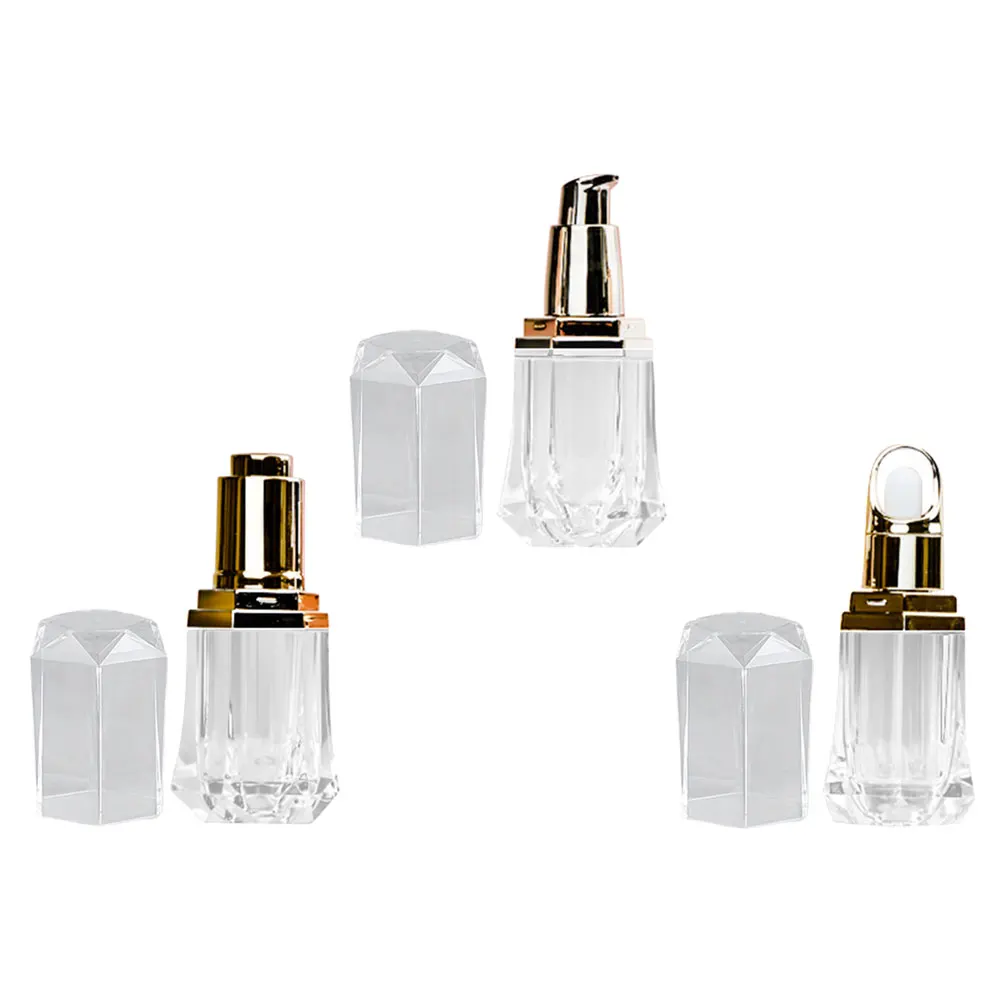 

3Pcs Sub Bottles Essential Oil Containers Portable Acrylic Travel Size Multipurpose Cosmetics Storage Leak Proof PP Material