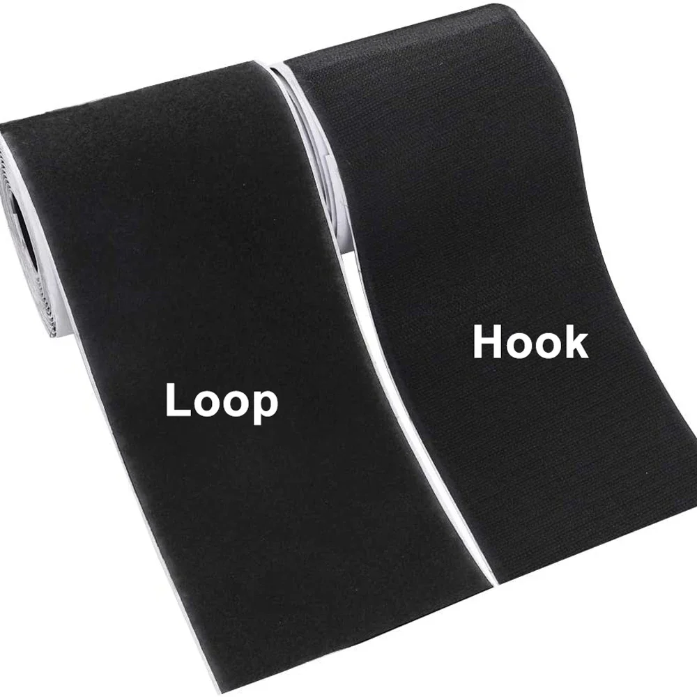 100mm(4Inch)Width Hook and Loop Tape Strong Self-adhesive Fastener Tape Nylon Sticker Adhesive Hook loop Magic Tape with Glue 1M