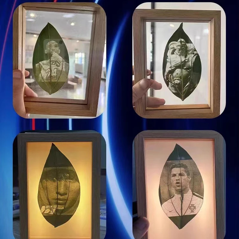 เครื่องเลเซอร์แกะสลักใบ ต้นไม้ใบศิลปะการออกแบบการพิมพ์แกะสลักตัวอักษร เครื่องแกะสลักใบไม้