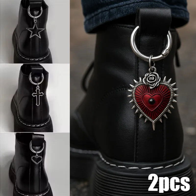 2 قطعة نجوم معدنية مجوفة قلوب قلادة الأحذية أبازيم الأحذية الزخرفية السحر موضة إكسسوارات الأحذية ديكور الحفلات الأحذية الحلي #1