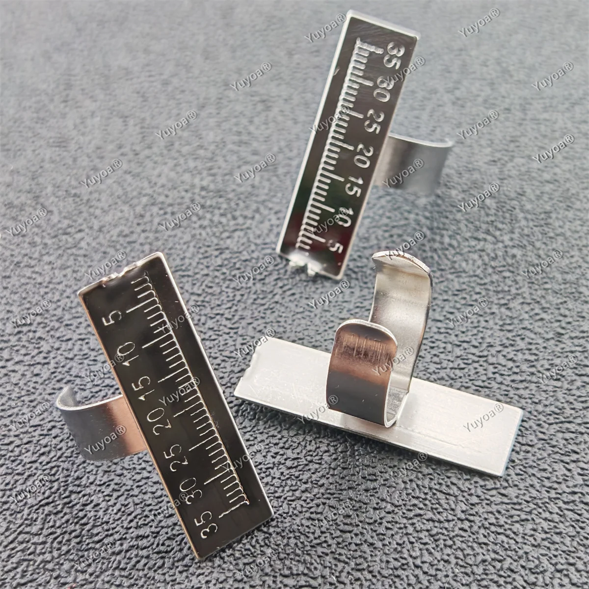 50pcs Stainless Steel Dental Span Ring Precision Finger Ruler Endodontic Measure Scale Gauge Dentistry Measuring Tool