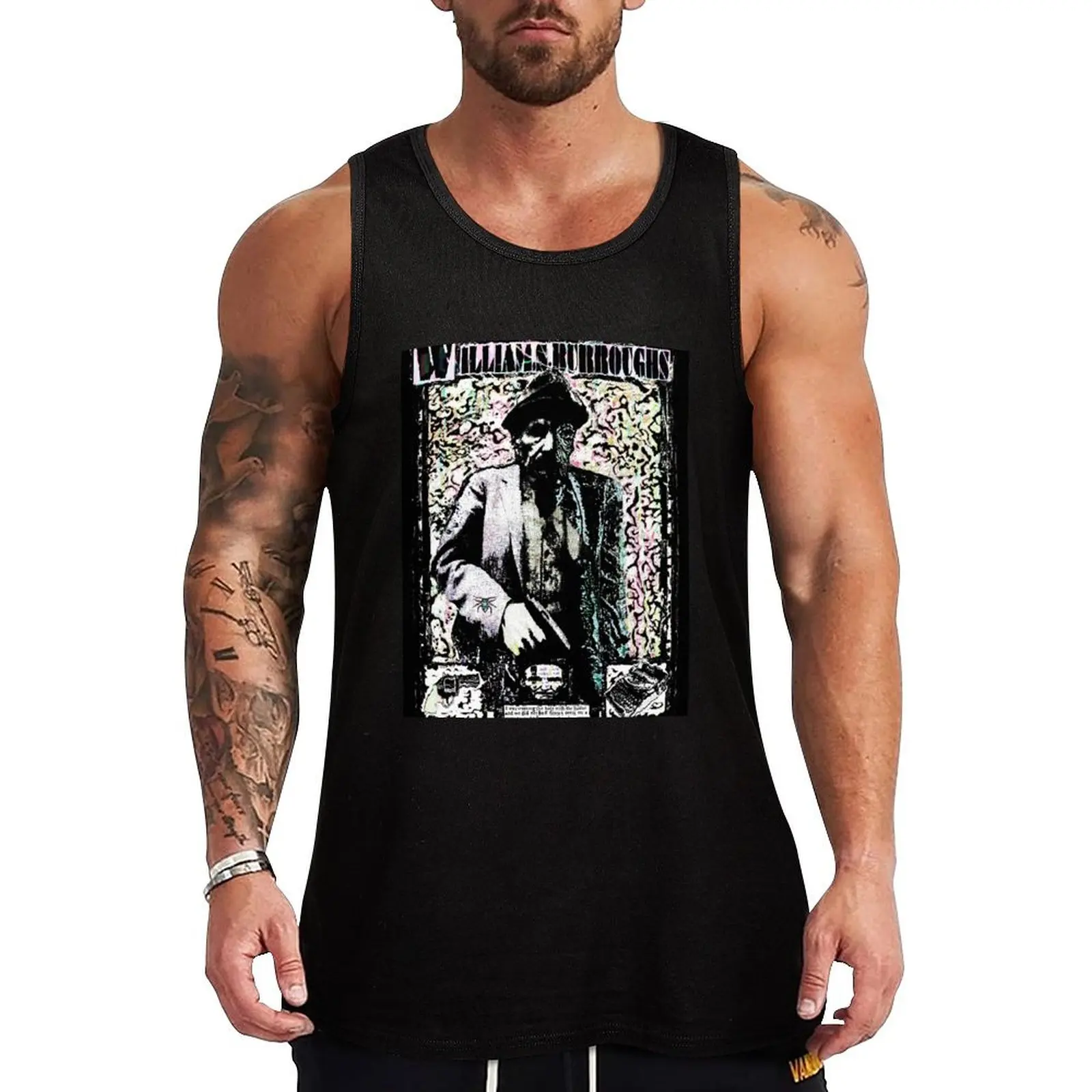 

William Burroughs. Tank Top vest for men Men gym sportswear summer clothes gym training accessories