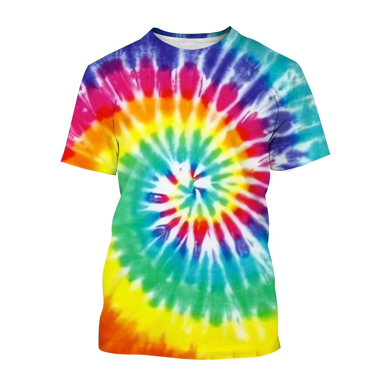 Children's T-Shirt Girl Gradient Color Tie-Dye Pattern Printing 3D T Shirt Boys and Girls Spiral Circle Tee Shirts Kids Clothes