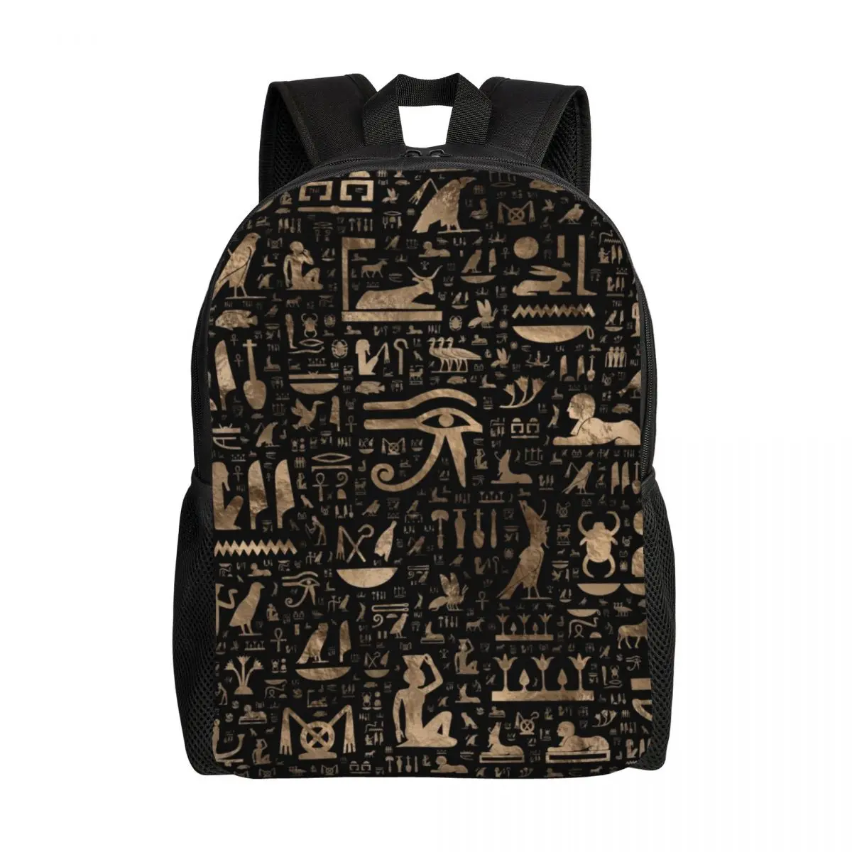 Customized Ancient Egyptian Hieroglyphs Laptop Backpack Women Men Basic Bookbag for School College Students Egypt Symbol Bags