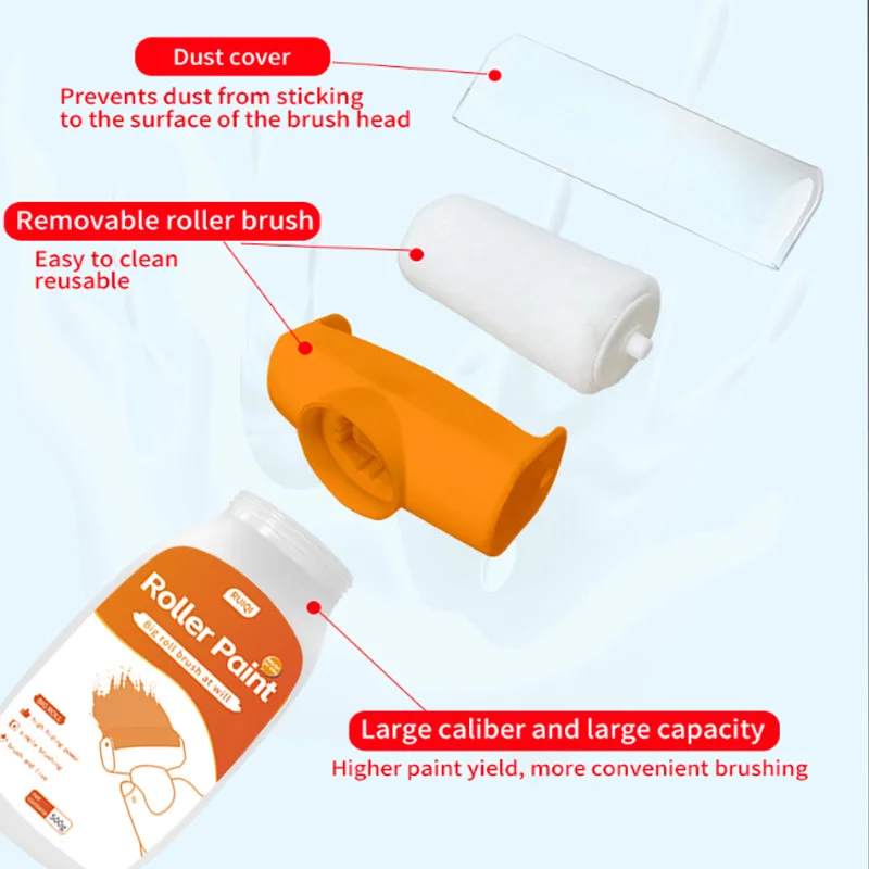 فرشاة رقعة الحائط الدوارة الصغيرة 2 في 1 فرشاة رقعة الحائط المحمولة بتصميم متكامل أداة إصلاح الحائط لغرفة الألعاب وغرفة النوم