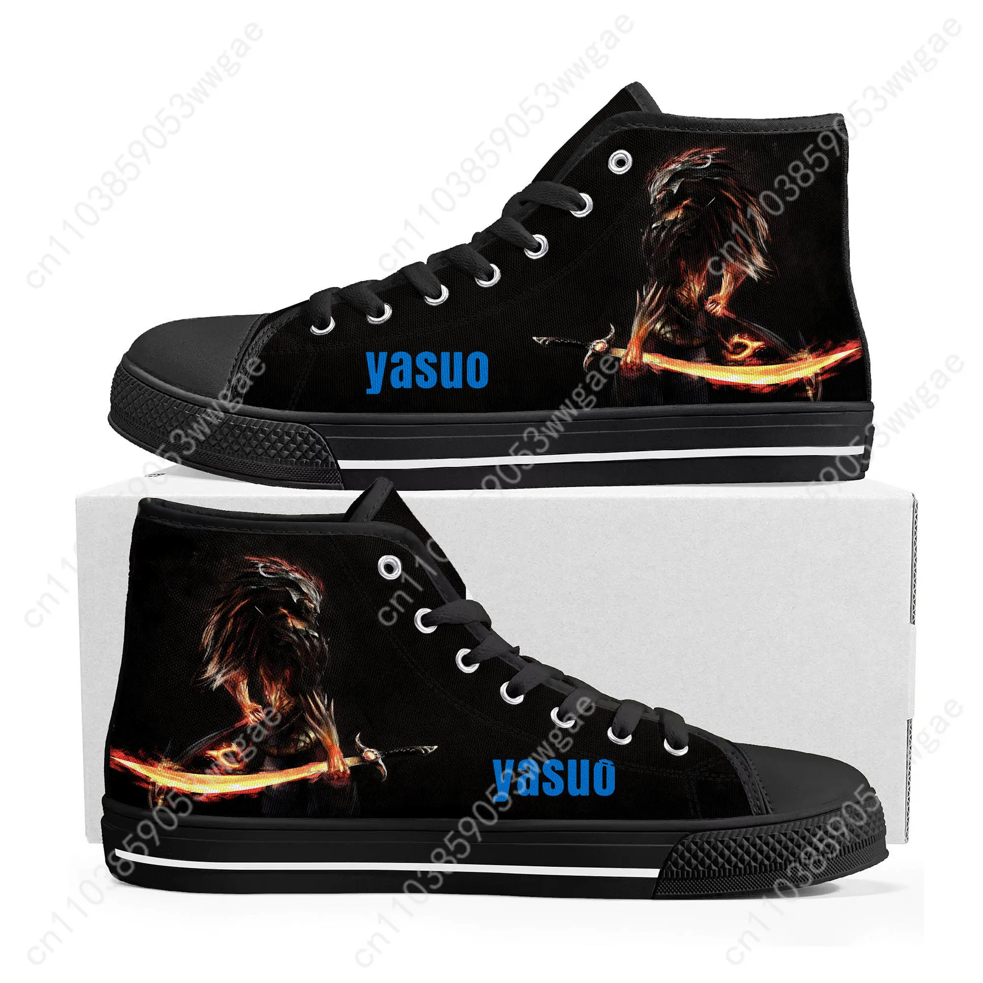 Yasuo High Top Sneaker Mens Womens Teenagers High Quality Durable Canvas Sneaker Fashion Casual Couple Shoes Custom Made Shoe