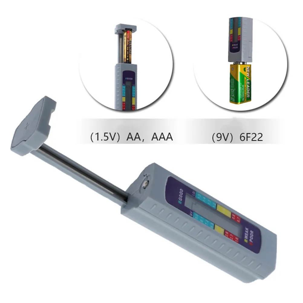Battery Tester Digital Capacity Checker for Lithium Aa Aaa 1.5V 9V Batteries Power Supply Tester Instrument Lightweight Portable