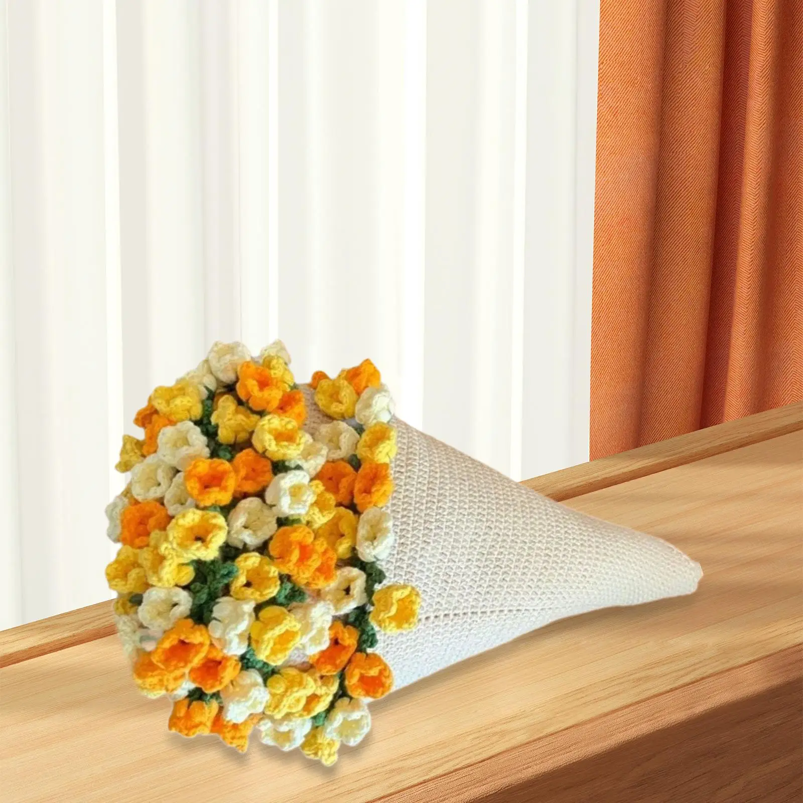 Bouquet Blanket Flower Blanket Handmade 23.62inch Hand Knitting for Valentine's