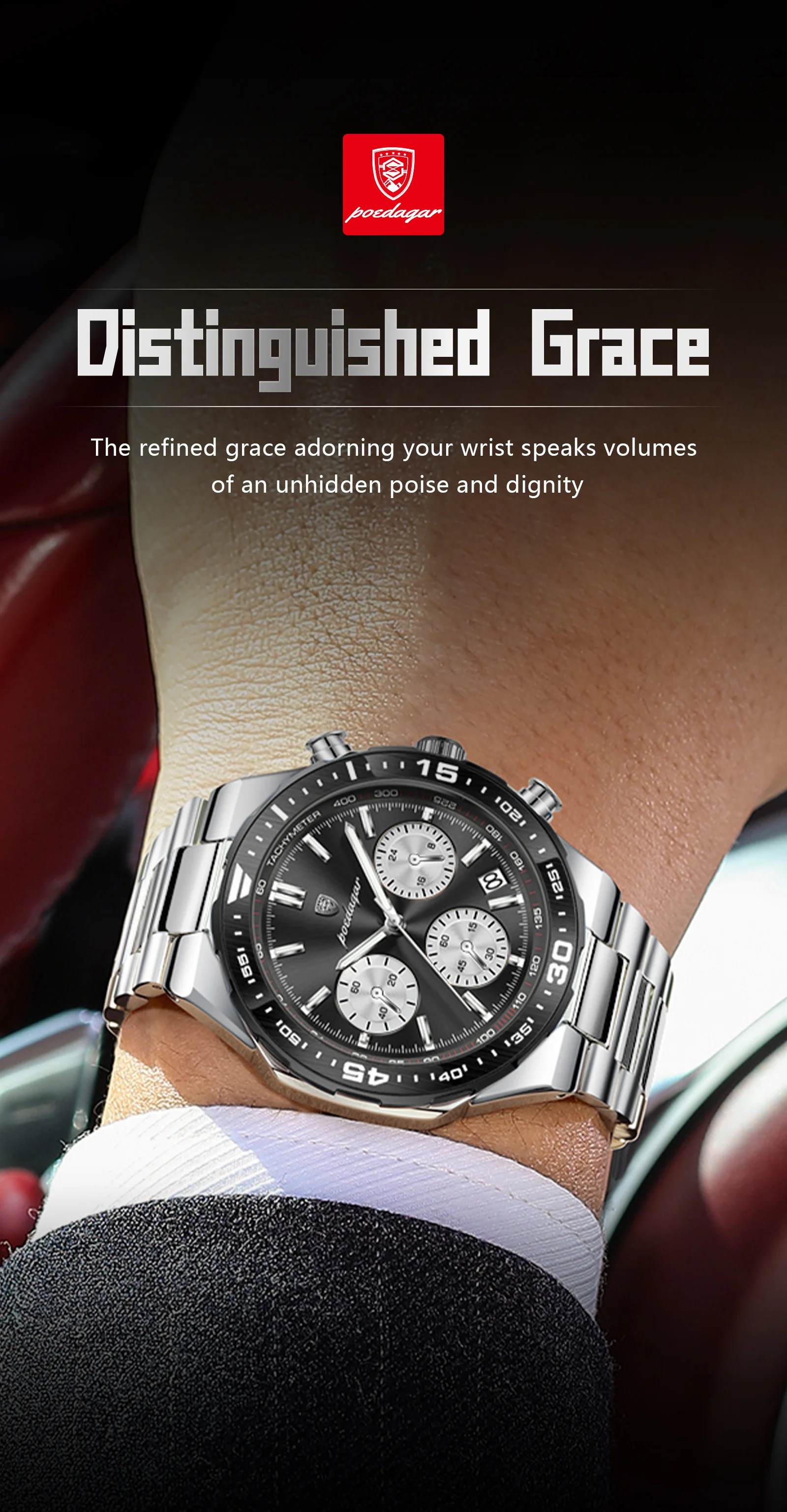 POEDAGAR Men's Watch Image 4