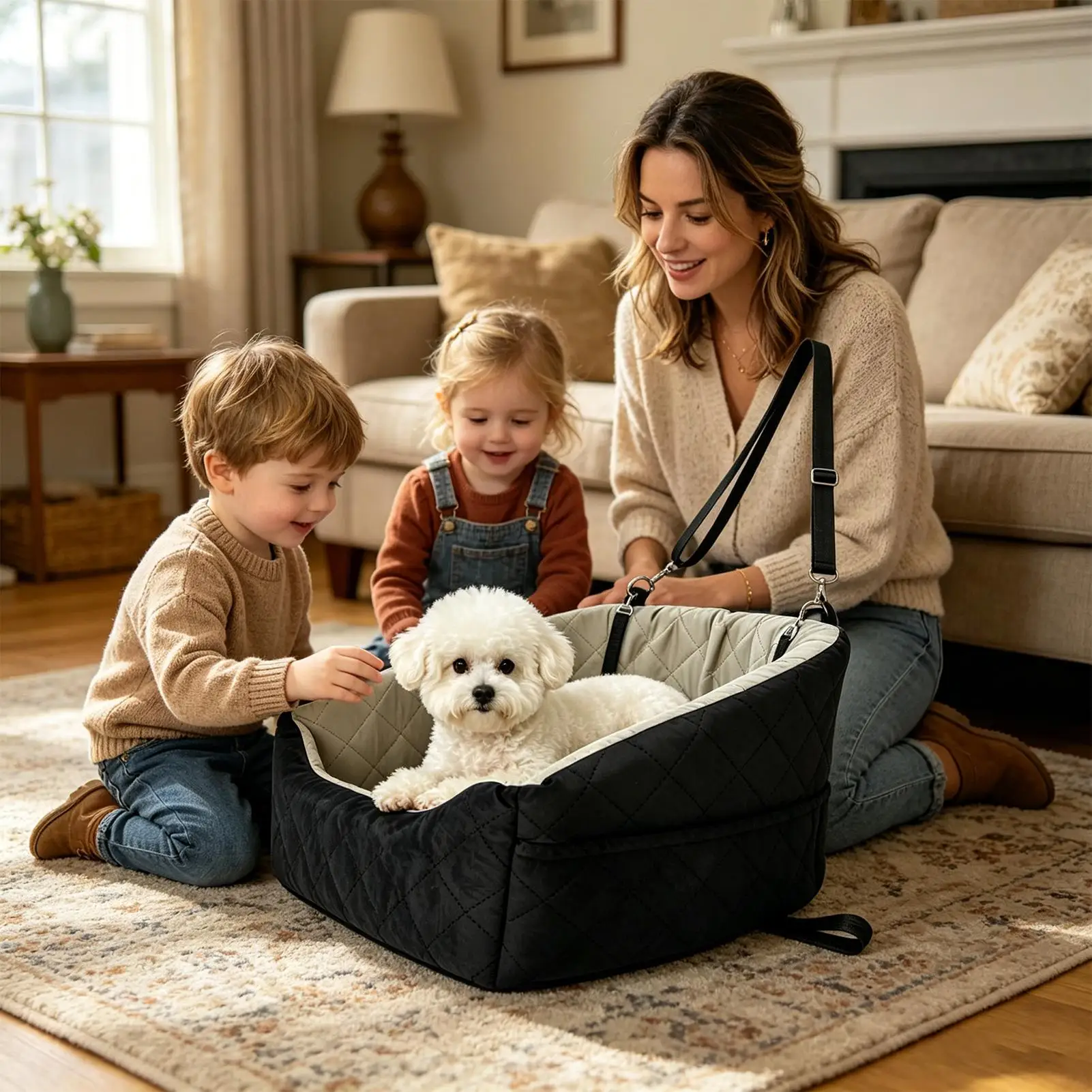Pet Car Seat Waterproof Cooling With Storage Pocket Dog Booster Seat Car Bed For Small Medium Kitten Cat Animal SUV RV Pickup
