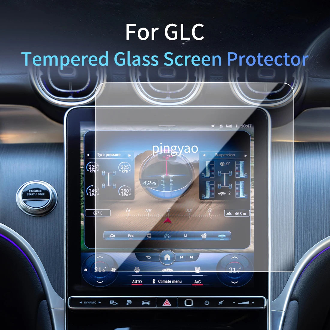 

Car Sticker Screen Protector Navigation Display Tempered Glass Protective Film Car Vehicle For 24 Benz GLC