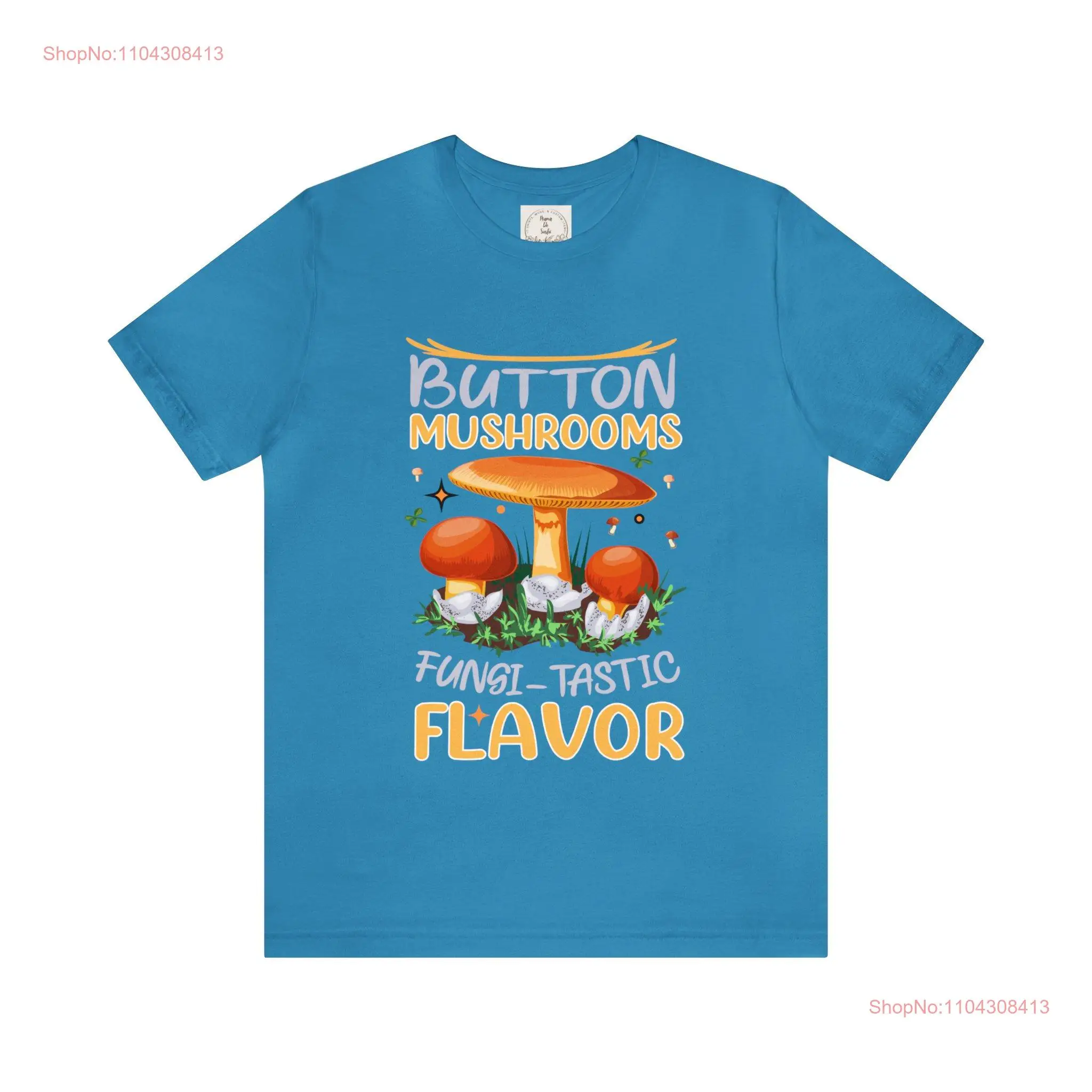 Button Mushroom Fungi tastic orange Plants MamaDeSushi Jersey  T Shirt long or short sleeves